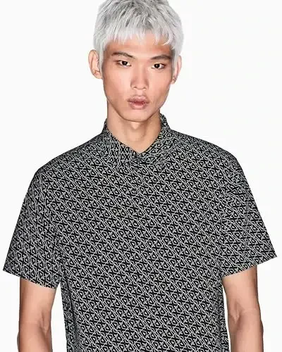 Armani Exchange erkaklar qisqa yengli poplin slim ko'ylagi - 2