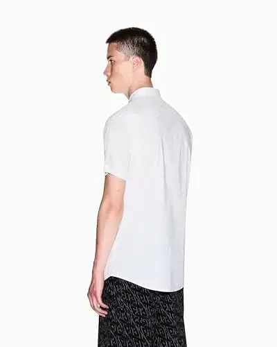 Armani Exchange erkaklar qisqa yengli poplin slim ko'ylagi - 5