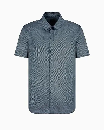 Armani Exchange erkaklar qisqa yengli poplin slim tugmachali ko'ylak - 3