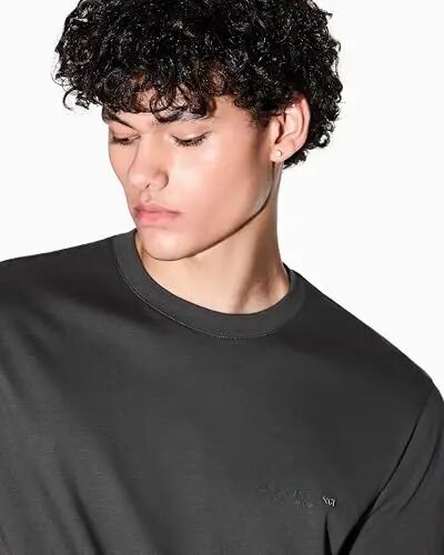 Armani Exchange erkaklar uchun kichik ko'krak Milano/Nyu-York logotipi tushirilgan futbolka - ARMANI EXCHANGE (1)