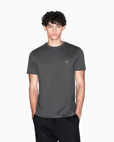 Armani Exchange erkaklar uchun kichik ko'krak Milano/Nyu-York logotipi tushirilgan futbolka - 4