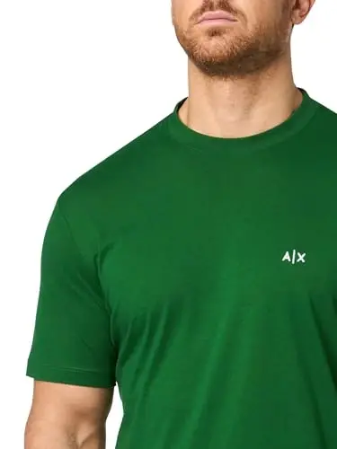 Armani Exchange erkaklar uchun kichik ko'krak nishoni tushirilgan futbolka - 3