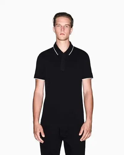 Armani Exchange erkaklar uchun tor kesimli paxta pike polo - 4