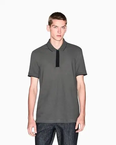 Armani Exchange erkaklar uchun tor kesimli paxta pike polo - 4