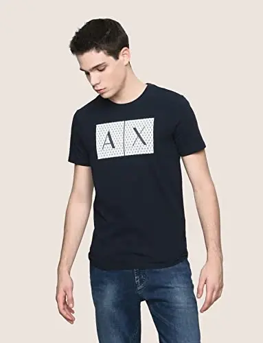 Armani Exchange erkaklar uchun Triangulation Crew Neck futbolkasi - 3
