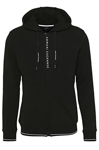 Armani Exchange mens A|x Armani Exchange Men's Logo Zipper Full Zip Hooded Sweatshirt - 1