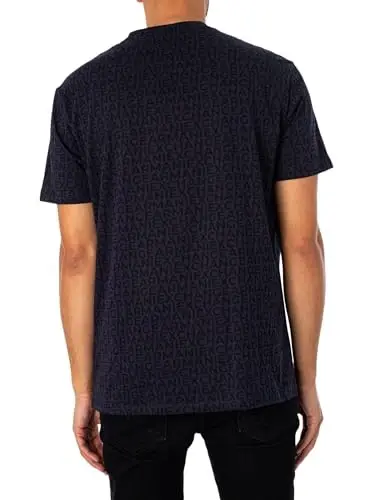 Armani Exchange Mens All Over Logo Print Regular Fit Tee - 3