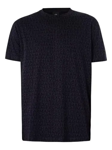 Armani Exchange Mens All Over Logo Print Regular Fit Tee - 5