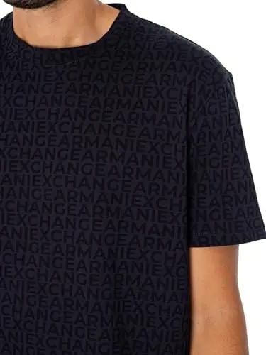 Armani Exchange Men's All Over Logo Print Regular Fit Tee - 4