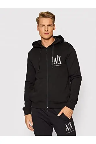 Armani Exchange Erkek Icon Project Nakışlı Fermuarlı Kapüşonlu Sweatshirt - 3