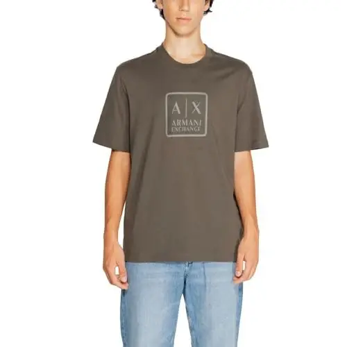 Armani Exchange Mens Square Logo Regular Fit Heavy Jersey Tee - ARMANI