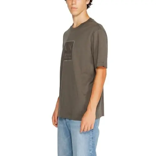Armani Exchange Mens Square Logo Regular Fit Heavy Jersey Tee - 3