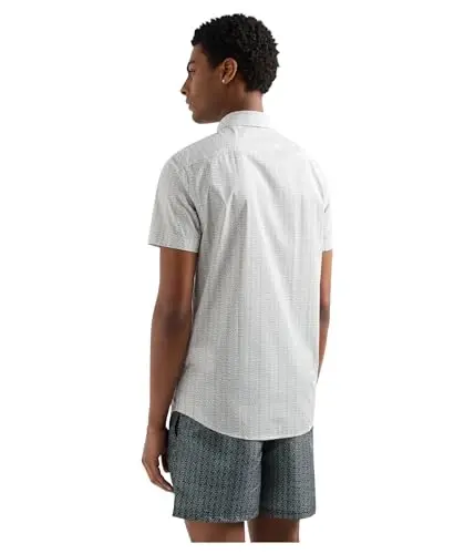Armani Exchange Men's Short Sleeve Poplin Slim Button Down Shirt - 3