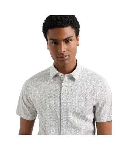 Armani Exchange Men's Short Sleeve Poplin Slim Button Down Shirt - 4