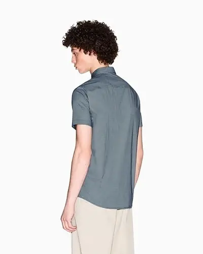 Armani Exchange Erkek Kısa Kollu Poplin Slim Düğmeli Gömlek - 4