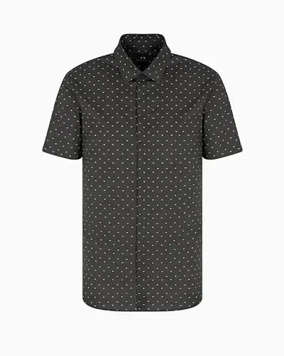 Armani Exchange Men's Short Sleeve Poplin Slim Button Down Shirt - 3