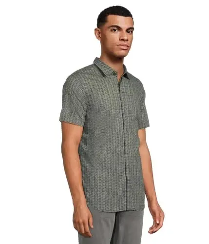 Armani Exchange Men's Short Sleeve Poplin Slim Button Down Shirt - 2