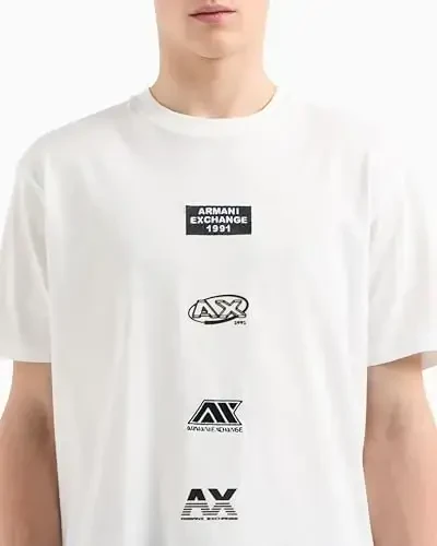 Armani Exchange Mens Logo Mania Tee - 5