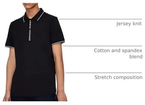 Armani Exchange Mens Logo Zip Jersey Polo - A | X ARMANI EXCHANGE