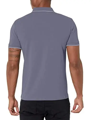 Armani Exchange Mens Logo Zip Jersey Polo - 2