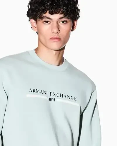 Armani Exchange mens Center Chest Logo Crewneck - 2