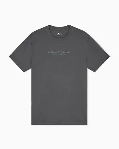 Armani Exchange Men's Center Logo Milano/New York Logo Tee 