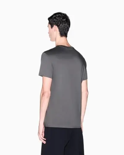 Armani Exchange Erkek Pima Pamuklu Jarse Kısa Kollu V Yaka T-Shirt - 4