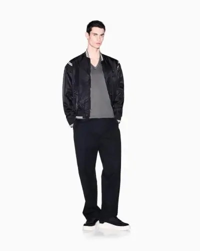 Armani Exchange Erkek Pima Pamuklu Jarse Kısa Kollu V Yaka T-Shirt - 5