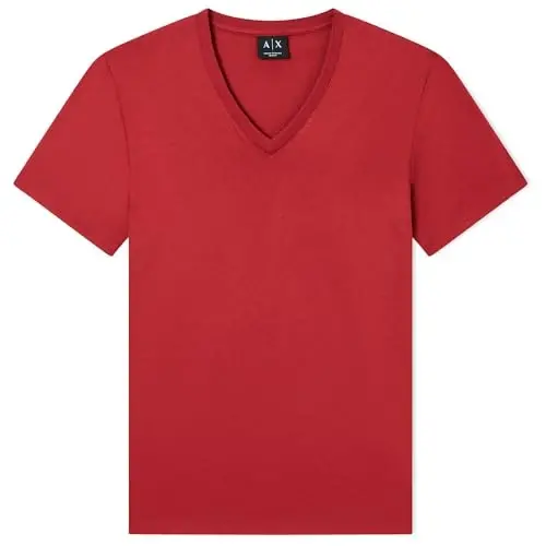 Armani Exchange Men's Pima Cotton Jersey Short Sleeve V-Neck T-Shirt 