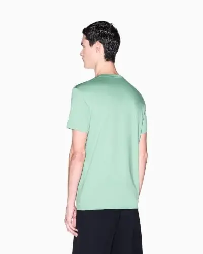 Armani Exchange Erkek Pima Pamuklu Jarse Kısa Kollu V Yaka Tişört - 3