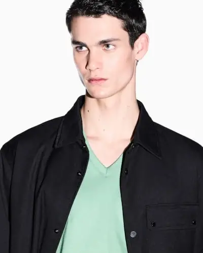Armani Exchange Erkek Pima Pamuklu Jarse Kısa Kollu V Yaka Tişört - 5