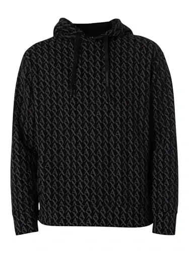 Armani Exchange mens All Over Print Cotton Hooded Sweatshirt - 6