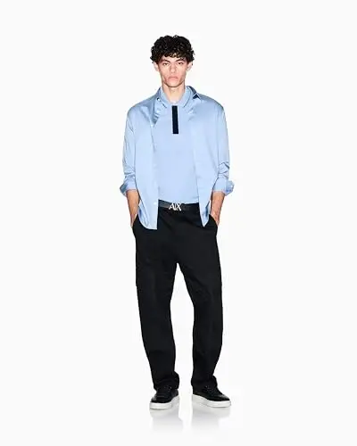 Armani Exchange Erkek Uzun Kollu Düz Dar Kesim Düğmeli Gömlek - 3