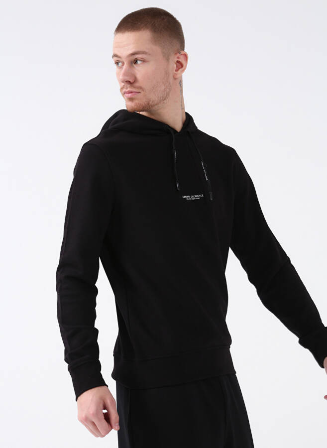 Armani Exchange Hooded Black Men's Sweatshirt 8NZM94 1200-BLACK - 1