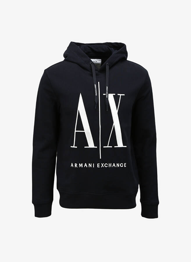 Armani Exchange Hooded Navy Blue Men's Sweatshirt 8NZMPC 1510 NAVY - 1