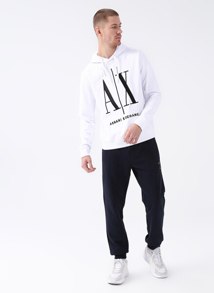 Armani Exchange Hooded White Men's Sweatshirt 8NZMPC 1100-WHITE - 2