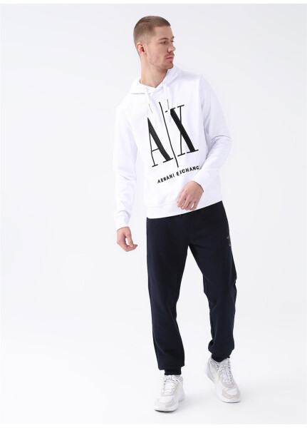 Armani Exchange Hooded White Men's Sweatshirt 8NZMPC 1100-WHITE - 7