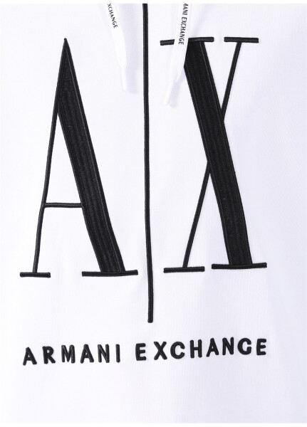 Armani Exchange Hooded White Men's Sweatshirt 8NZMPC 1100-WHITE - 10