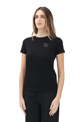 Armani Exchange Kadın Bisiklet Yaka Normal Kesim Logo Yama Tişört - 1