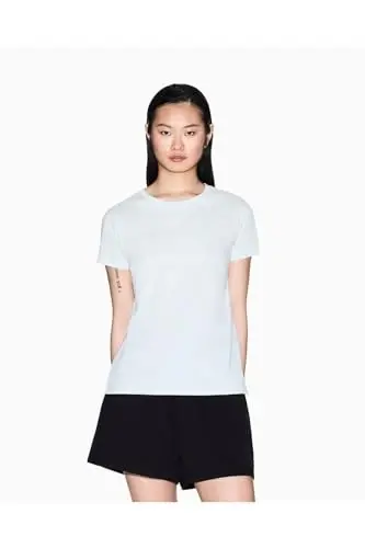 Armani Exchange Womens Regular Fit Monochromatic Signature Logo Tee - ARMANI (1)