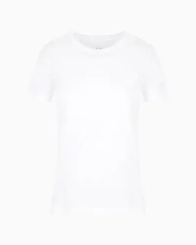 Armani Exchange Womens Regular Fit Monochromatic Signature Logo Tee - 3