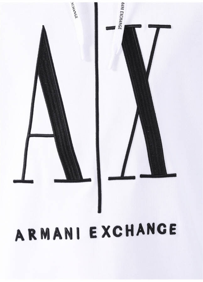 Armani Exchange Kapüşonlu Yaka Beyaz Erkek Sweatshırt 8NZMPC 1100-WHITE - 10