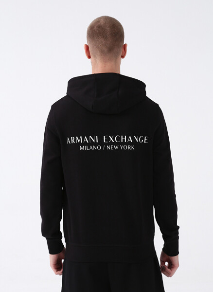 Armani Exchange Kapüşonlu Yaka Siyah Erkek Sweatshirt 8NZM94 1200-BLACK - 4