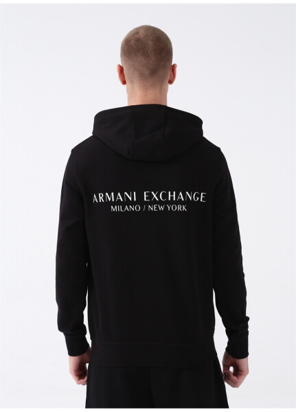 Armani Exchange Kapüşonlu Yaka Siyah Erkek Sweatshirt 8NZM94 1200-BLACK - 9