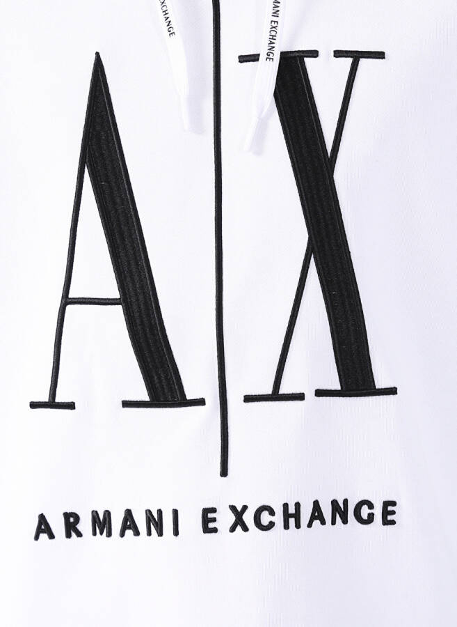 Armani Exchange Kaputli Oq Erkaklar Svitshorti 8NZMPC 1100-WHITE - 5