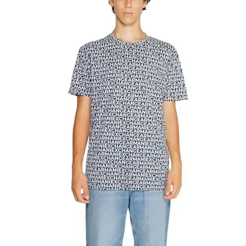 Armani Exchange Mens All Over Logo Print Regular Fit Tee - A | X ARMANI EXCHANGE