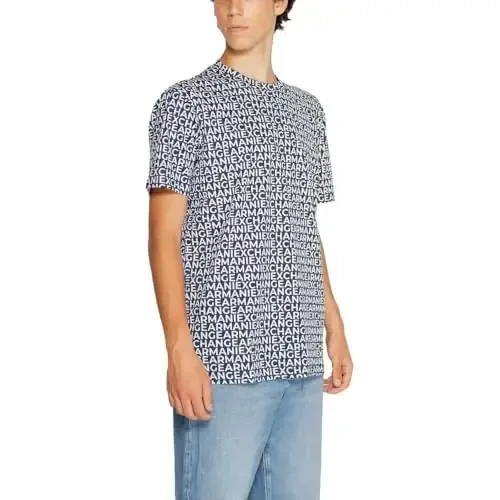 Armani Exchange Mens All Over Logo Print Regular Fit Tee - 4