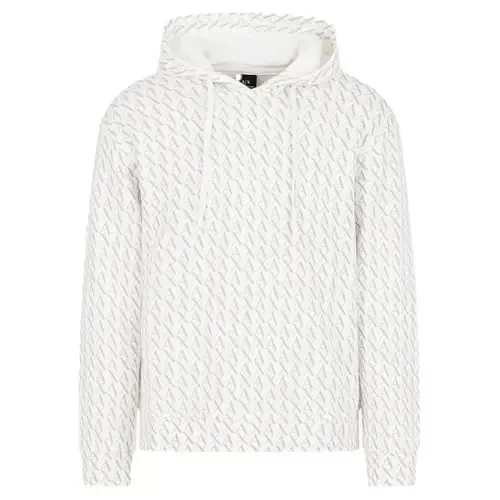 Armani Exchange mens All Over Print Cotton Hooded Sweatshirt - 3