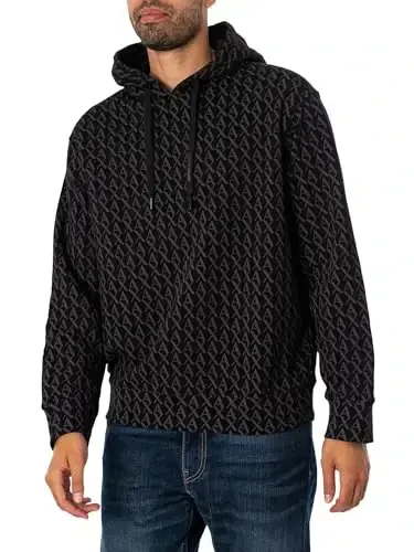 Armani Exchange mens All Over Print Cotton Hooded Sweatshirt - A|X ARMANI EXCHANGE (1)