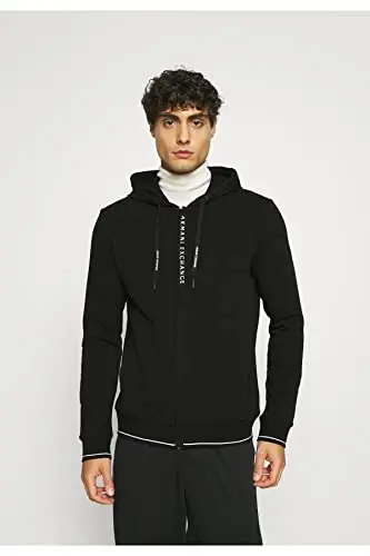 Armani Exchange mens A|x Armani Exchange Men's Logo Zipper Full Zip Hooded Sweatshirt - 2